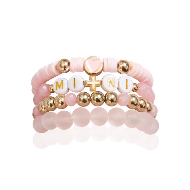 Mini Momo - Wholesale Beaded Bracelet - Kids - Mommy and Me Bracelets - Beaded Stackable Bracelet for Kids