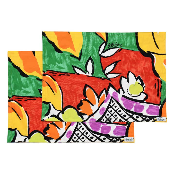 Surf Line Hawaii Omkeerbare Placemat (Set van 2) - Jungle Paint Groen voor wholesale door JAMS World