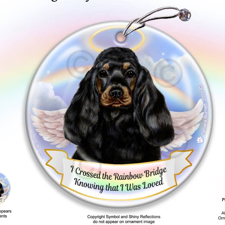 Pet Gifts USA, LLC - Wholesale Ornament - Cocker Spaniel Zwart/Tan Rainbow Bridge Memorial Ornament0