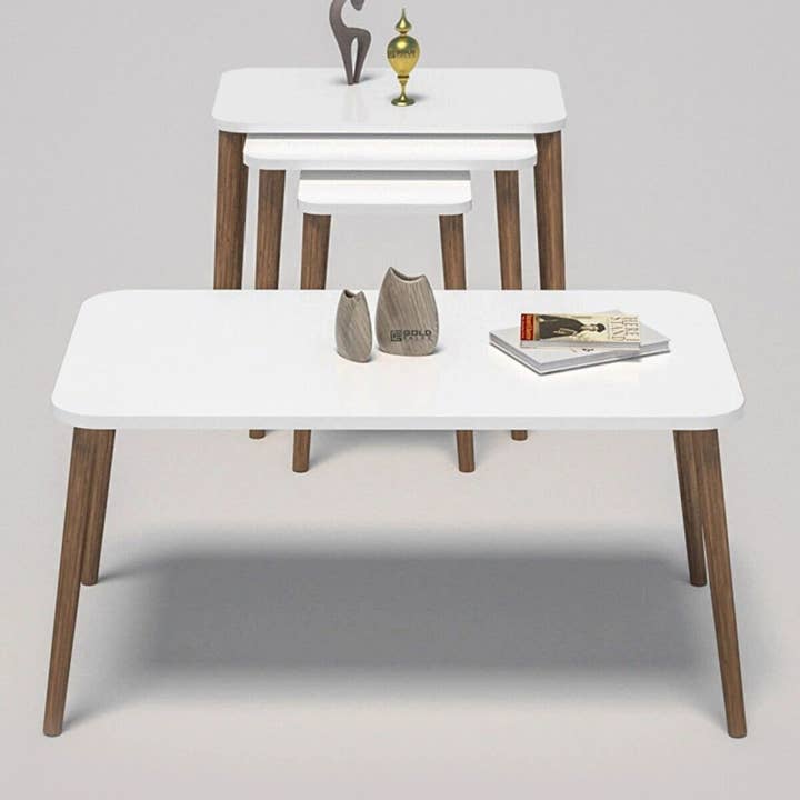 Conjunto de 4 Mesas para Sala com Pés de Madeira por atacado de Woohoo Sleep Like a Bear