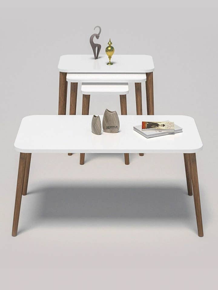 4 Piece Living Room Table Set With Wooden Legs for wholesale by Woohoo Sleep Like a Bear