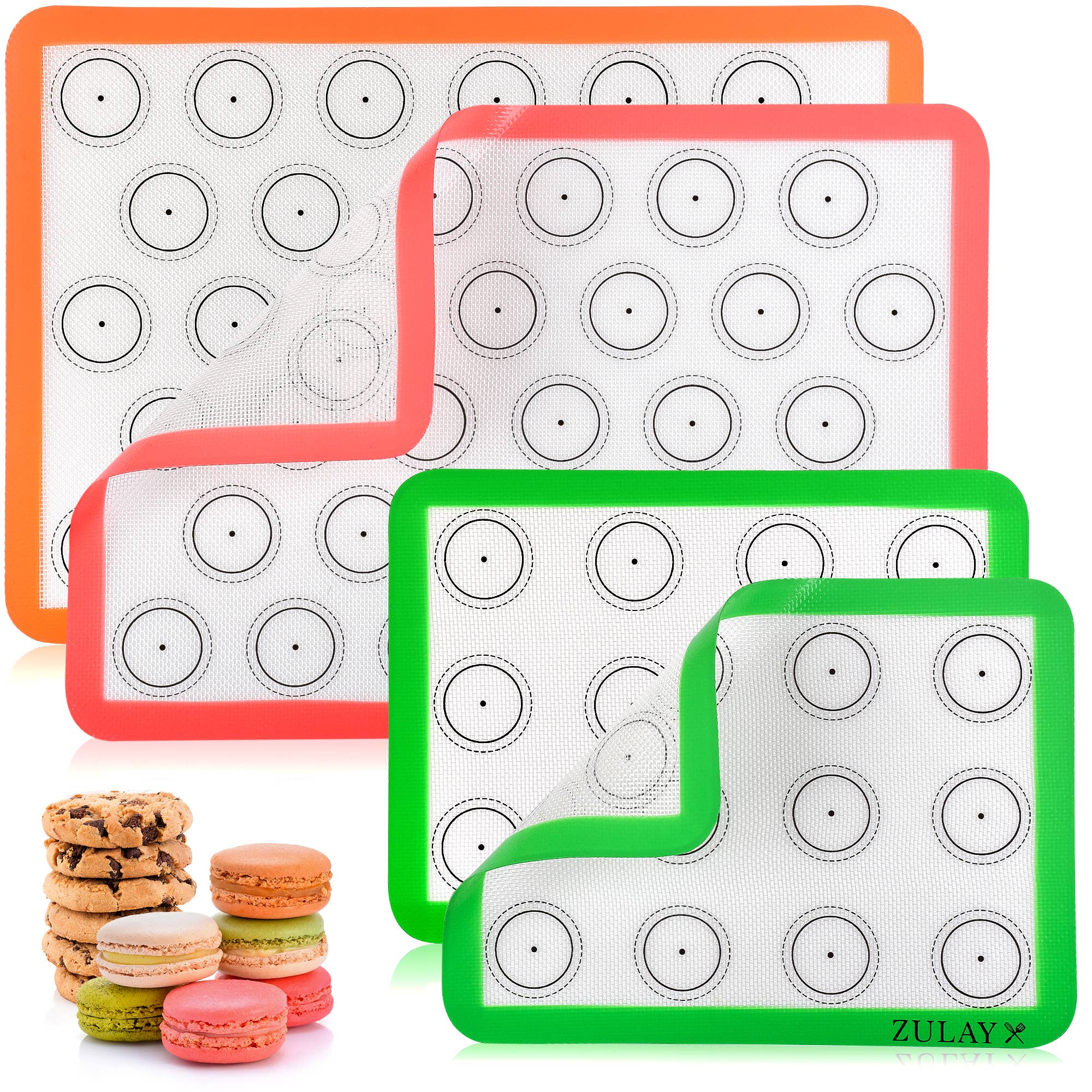 Zulay Kitchen - Wholesale Baking Sheet/Mat - Macaron Silicone Baking Mats With Pre-printed - Set of 413