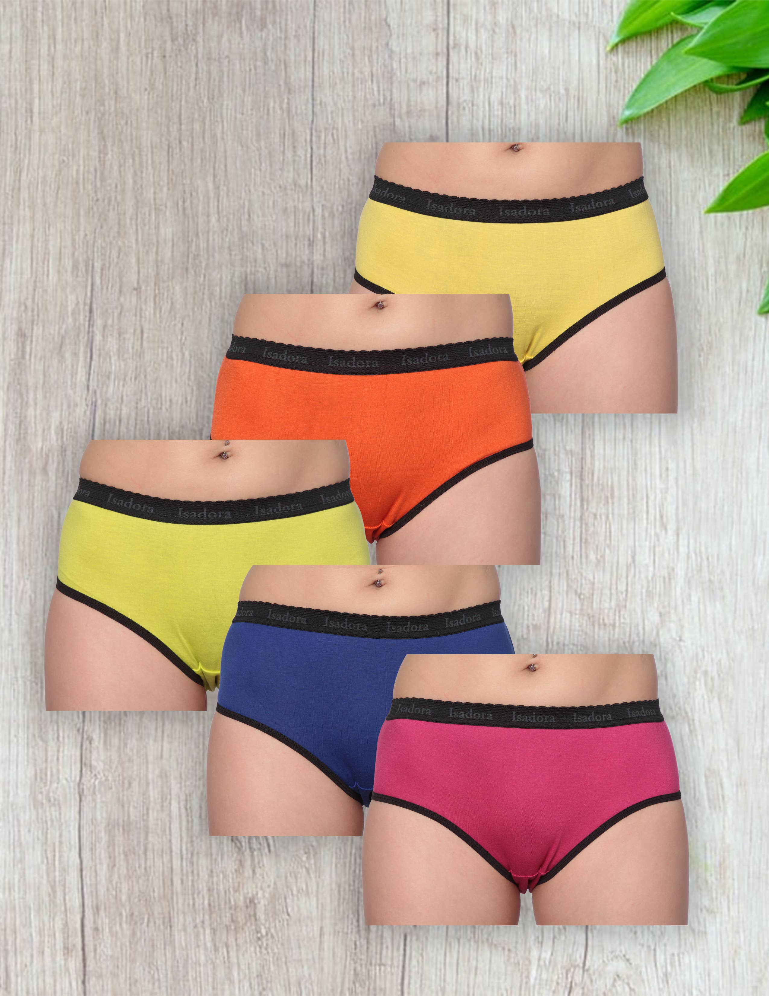 Isadora, Tipi toe, & James Fiallo - Wholesale Underwear - Women's - Isadora Women's 5 Pack Cotton Full Cut Underwear1