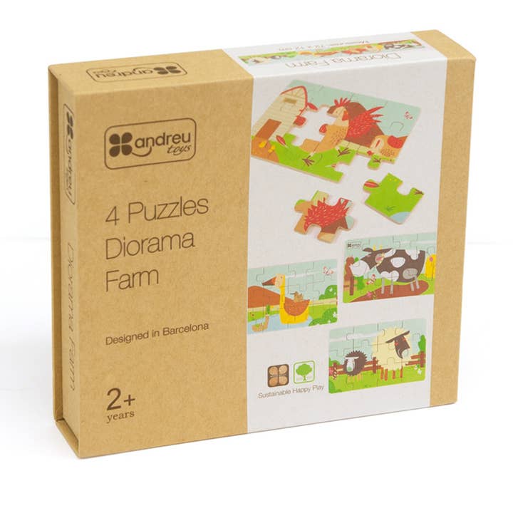 4 Puzzles - Farm Diorama for wholesale by TOYS SERVICE, SL. -ANDREU TOYS-