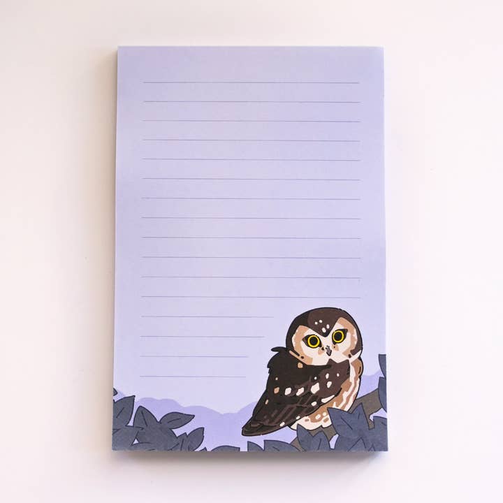 Saw-whet Owl Notepad for wholesale by weneedtogooutside