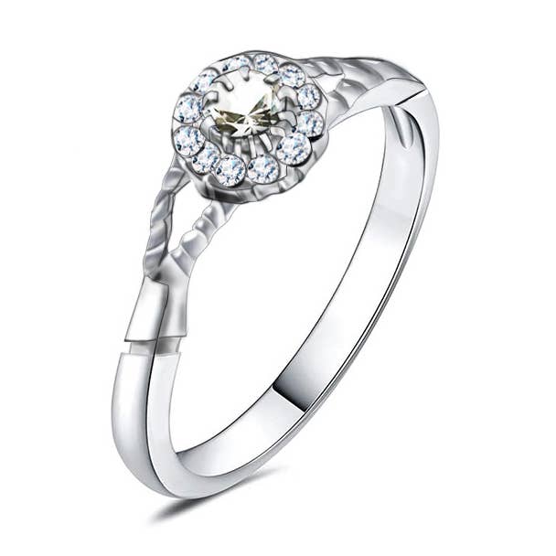 VERSTELBARE VERLOVINGSRING MET ZIRKOON - AGS2464B490 voor wholesale door AMORINO SRL