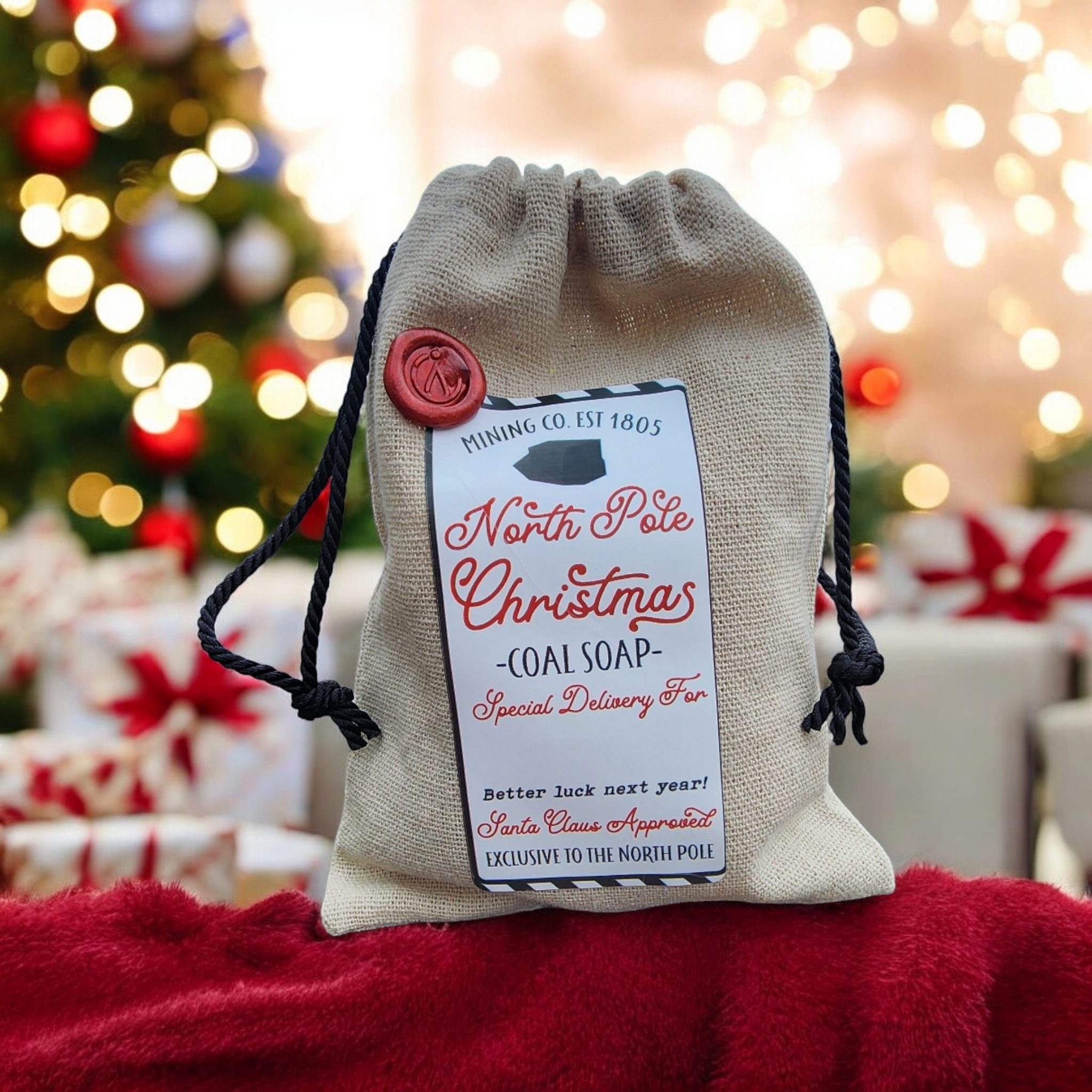 Black Cauldron Soap Co. - Wholesale Bar Soap - Bag of Coal Santa's Naughty List -  Face & Body Soap  - Coal Stocking, Christmas Coal, Winter Gift, Coal Soap, Lump of C3