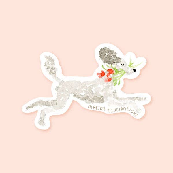 Autocollant caniche pour la vente par Almeida Illustrations