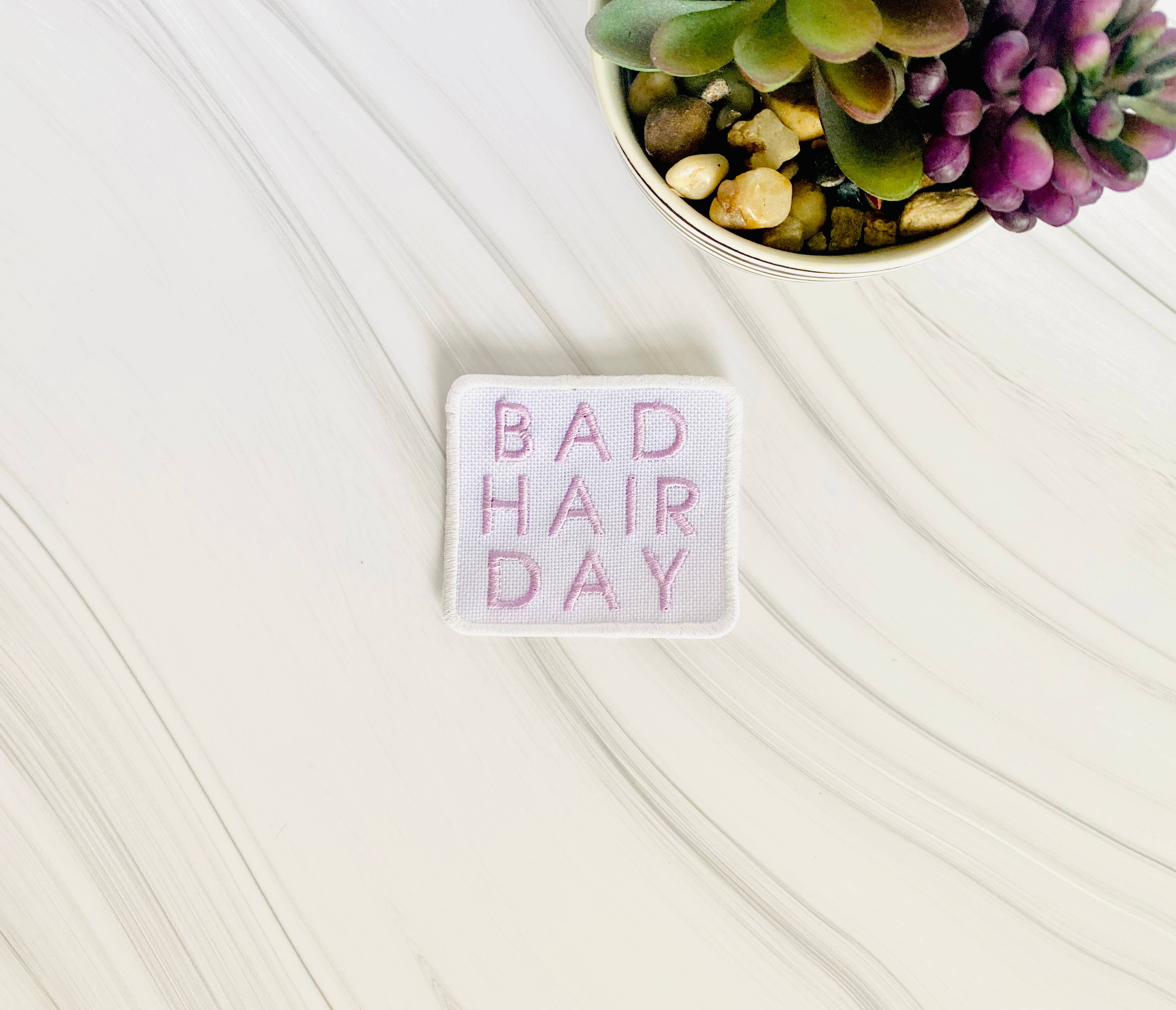 R & R Stitched - Wholesale Patch - Bad hair day embroidered hat patch0