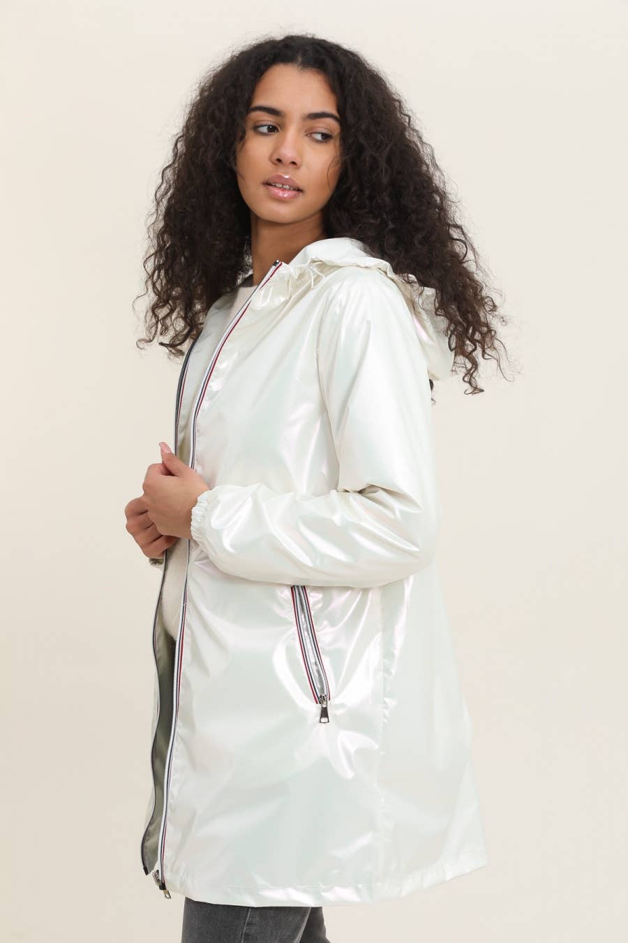 Attrait Paris - Wholesale Raincoat - Women's - Long reversible hooded waterproof jacket26