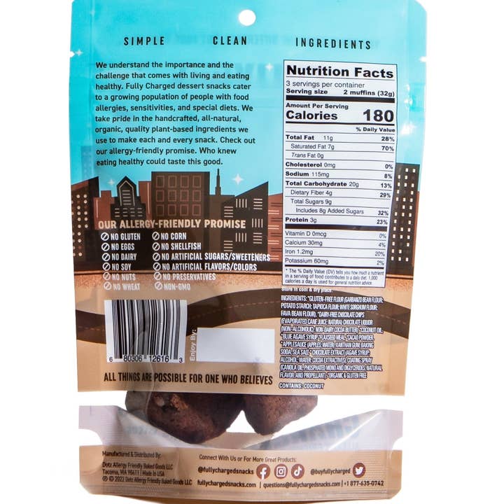 Fully Charged Allergy-Friendly Snacks - Wholesale Brownie - Triple Chocolate Brownie Bites1