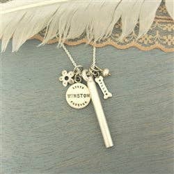 Luxe Design Jewellery - Wholesale Individual Charm/Pendant - Cylinder Urn Pendant for Cremation Ashes Sterling Silver Matte9