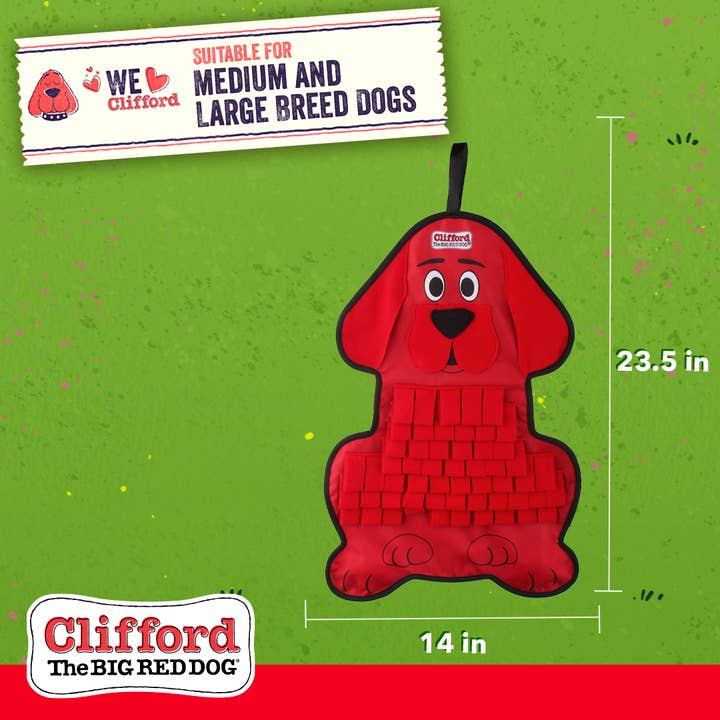 J&C PET SUPPLY LLC - Vendita all'ingrosso Giocattolo - Cani - Giocattolo per cani Clifford® The Big Red Dog Hide n'Seek Snuffle Mat da 23,5"