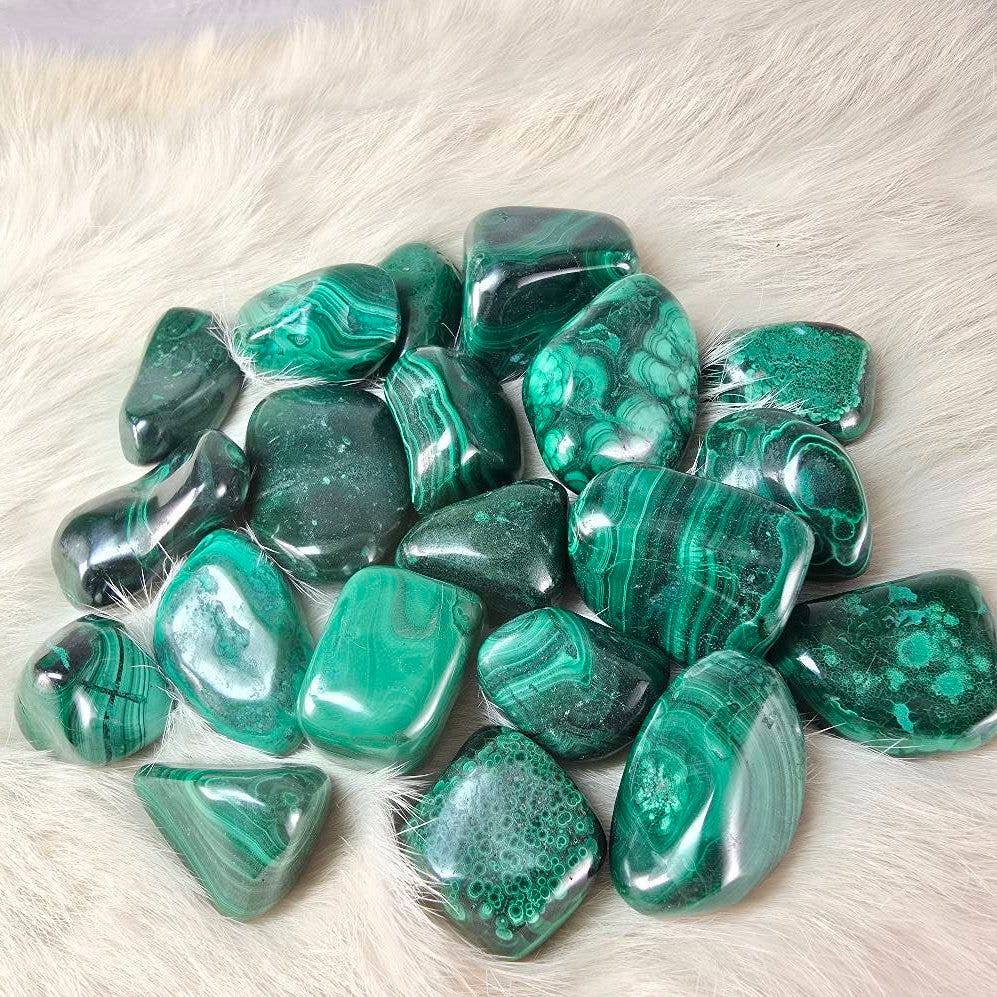 Aquamarine Daydream Wholesale - Wholesale Spiritual Stone/Crystal - 1 lb. Malachite Tumbles ~ Polished Bulk Crystals ~ Minerals0