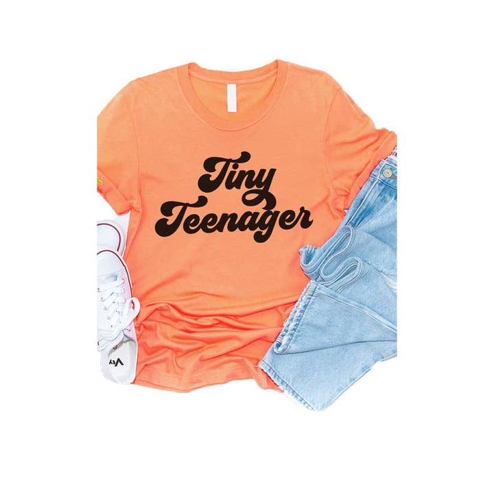 Retro Tiny Teenager Vintage Kids Graphic Tee for wholesale by Kids By Kissed Apparel