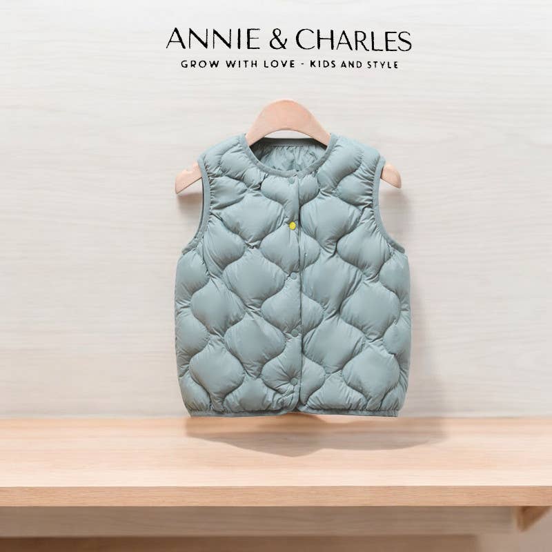 Annie & Charles - Wholesale Outerwear Vest - Kids - Annie & Charles® lightweight quilted vest with down filling3