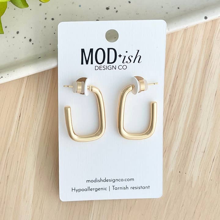 Cassie Square Hoops for wholesale by MODish Design Co