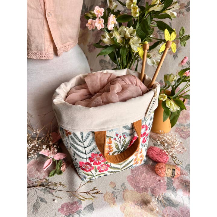 Atenti – Sacola - Mulher por atacado – Saco Organizador de Tricô e Crochet Project: Wildflower Hope2