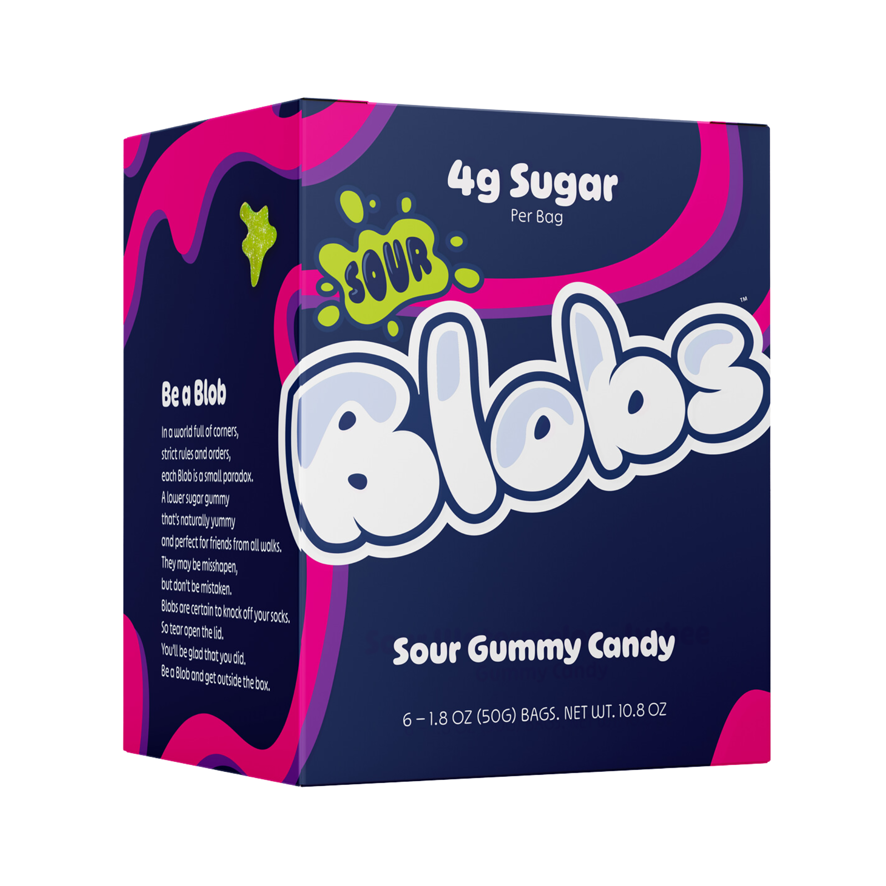 Blobs - Vente Bonbons gélifiés - Bonbons Gélifiés SOUR Blobs à Faible Teneur en Sucre - Sachet de Bonbons Acides Mixtes2