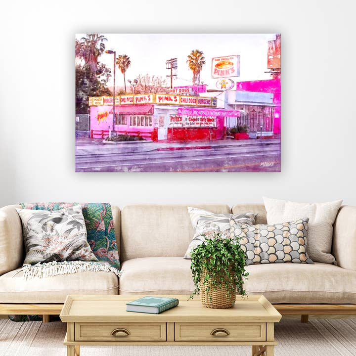 Toiles d'art, Los Angeles CA, Pink's Hot Dogs pour la vente par G.O.A.T House of Creative