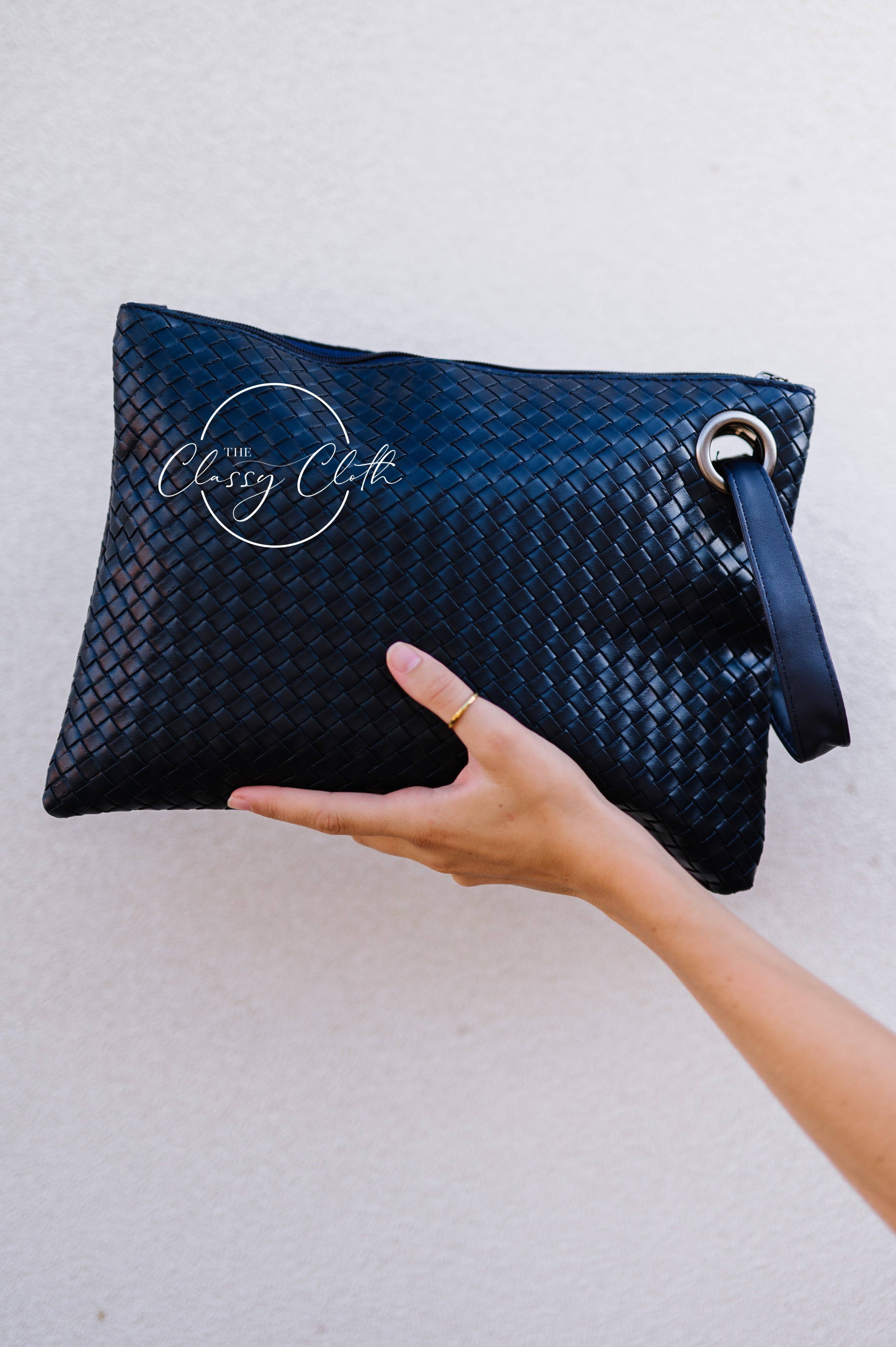 The Classy Cloth WS - Wholesale Clutch Bag - Women's - Trendy Clutch - Weave Navy RTS6