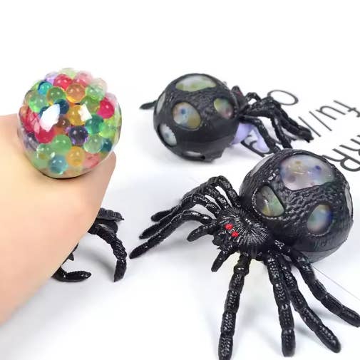 Black Spider Squeeze Toy – Halloween Stress Relief Gift for wholesale by Toyarina