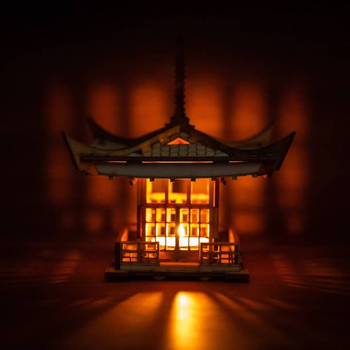 One Man One Garage - Wholesale DIY Craft Kit - Japanese Pagoda Lantern! A Mini 3D Kit LED Tea Light Candle7