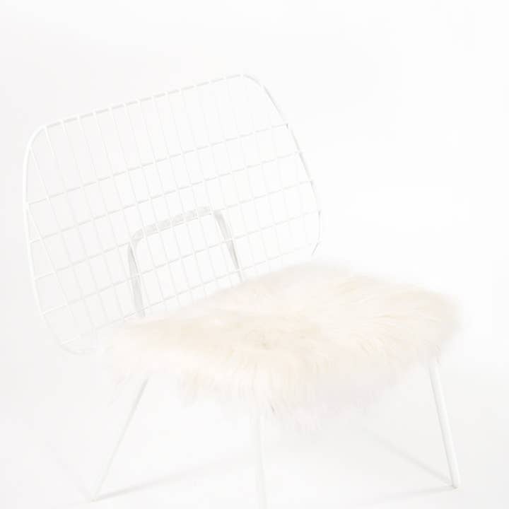 Black Sheep (White Light) - Wholesale Chair Cushion - White Icelandic Sheepskin Chair Pad