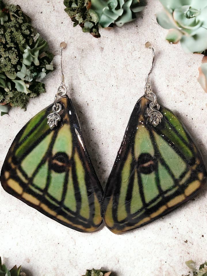 Monarch Jewelry Project/LUNA MOTH Butterfly Earrings for wholesale by Monarch Jewelry Project/dIANKA designs