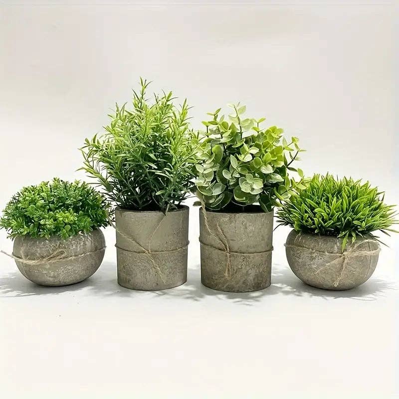 Huis Van Merken - Wholesale Artificial Plant - Artificial Plant Set - Small Faux Eucalyptus Rosemary Decor0