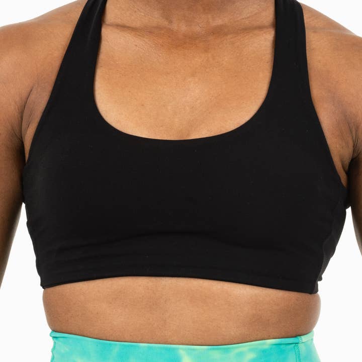 Signature Classic Black Sports Bra for wholesale by Thick Athletics Apparel