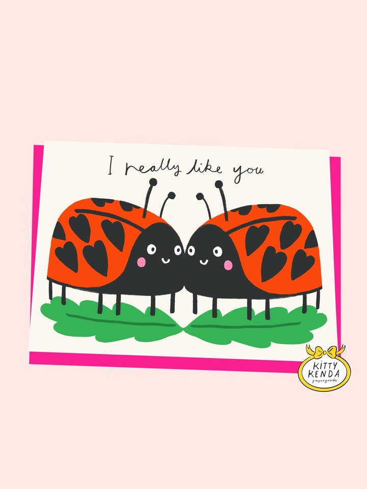 Echt Leuk Je Lieveheersbeestjes Wenskaart voor wholesale door Kitty Kenda Papergoods