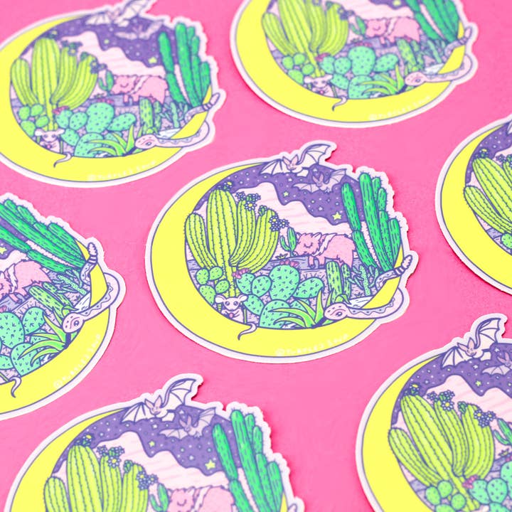 Turtle's Soup - Wholesale Sticker - Desert Moon Landscape Desert Wildlife Vinyl Sticker1