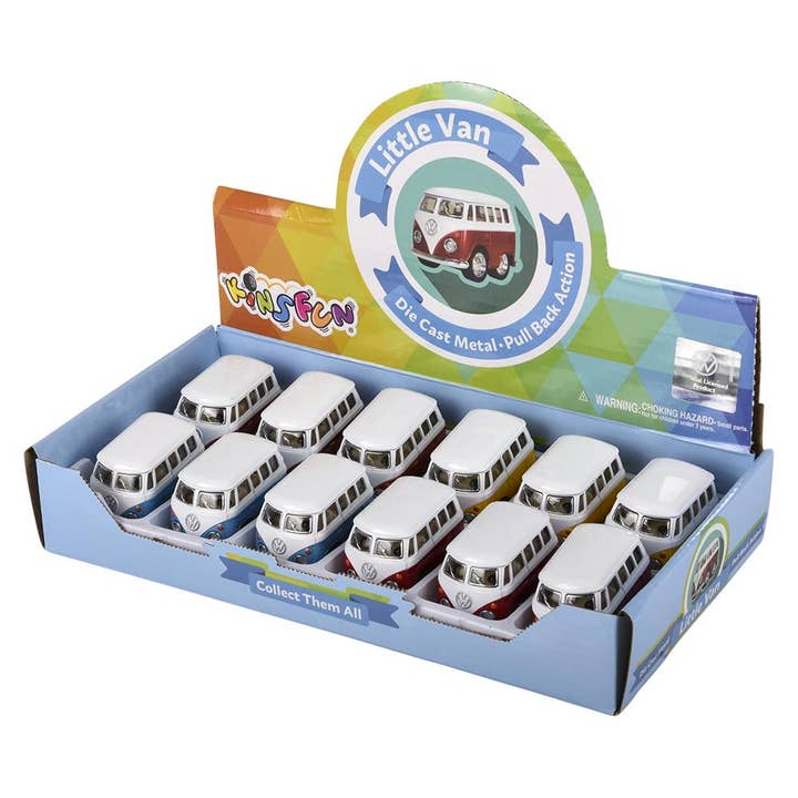 The Toy Network - Wholesale Toy Car/Truck - Kids - 2" Diecast Pull Back VW Mini Bus 12/Display8