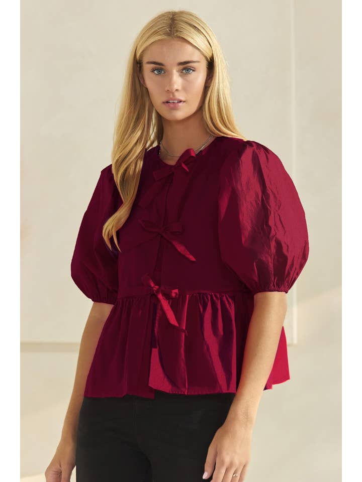 Oddi - Wholesale Blouse - Women's - Solid Cotton Poplin Front Tie Ribbon Blouse12