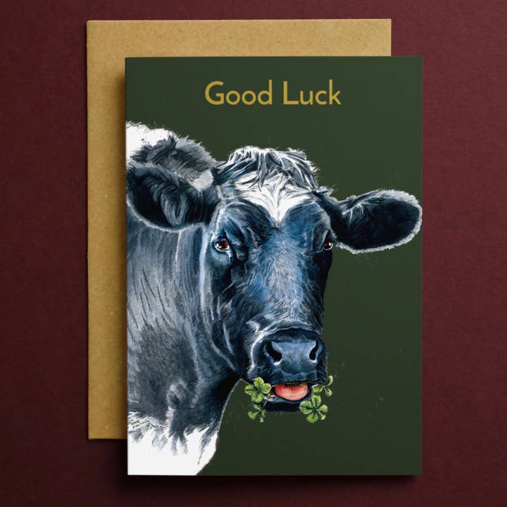 Cow Good Luck Card * Cow Card * Animal Cards for wholesale by Some Ink Nice