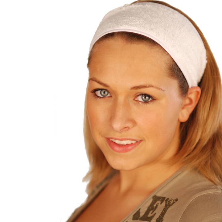 Velcro headband, white, 80% polyester, 20% cotton for wholesale by Fantasia R. Espig KG