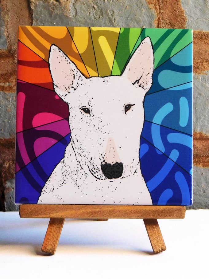 Bull Terrier Ceramic Art Tile for wholesale by Sabyloo