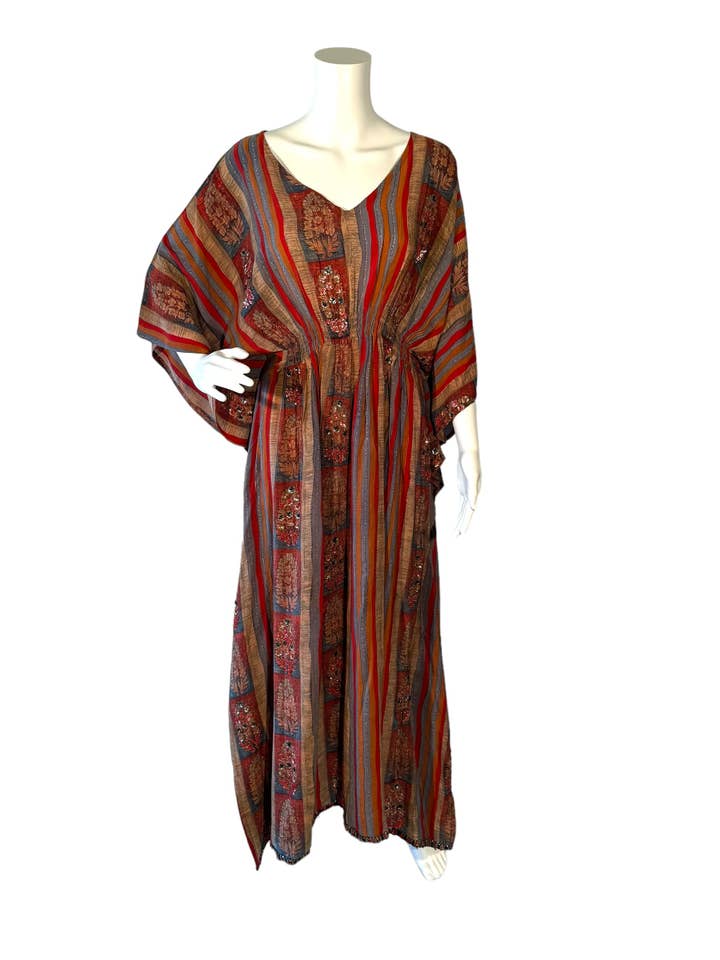 KF-153 - Long Tall Sally - Long Silk Kaftan ML for wholesale by Silk Ranch