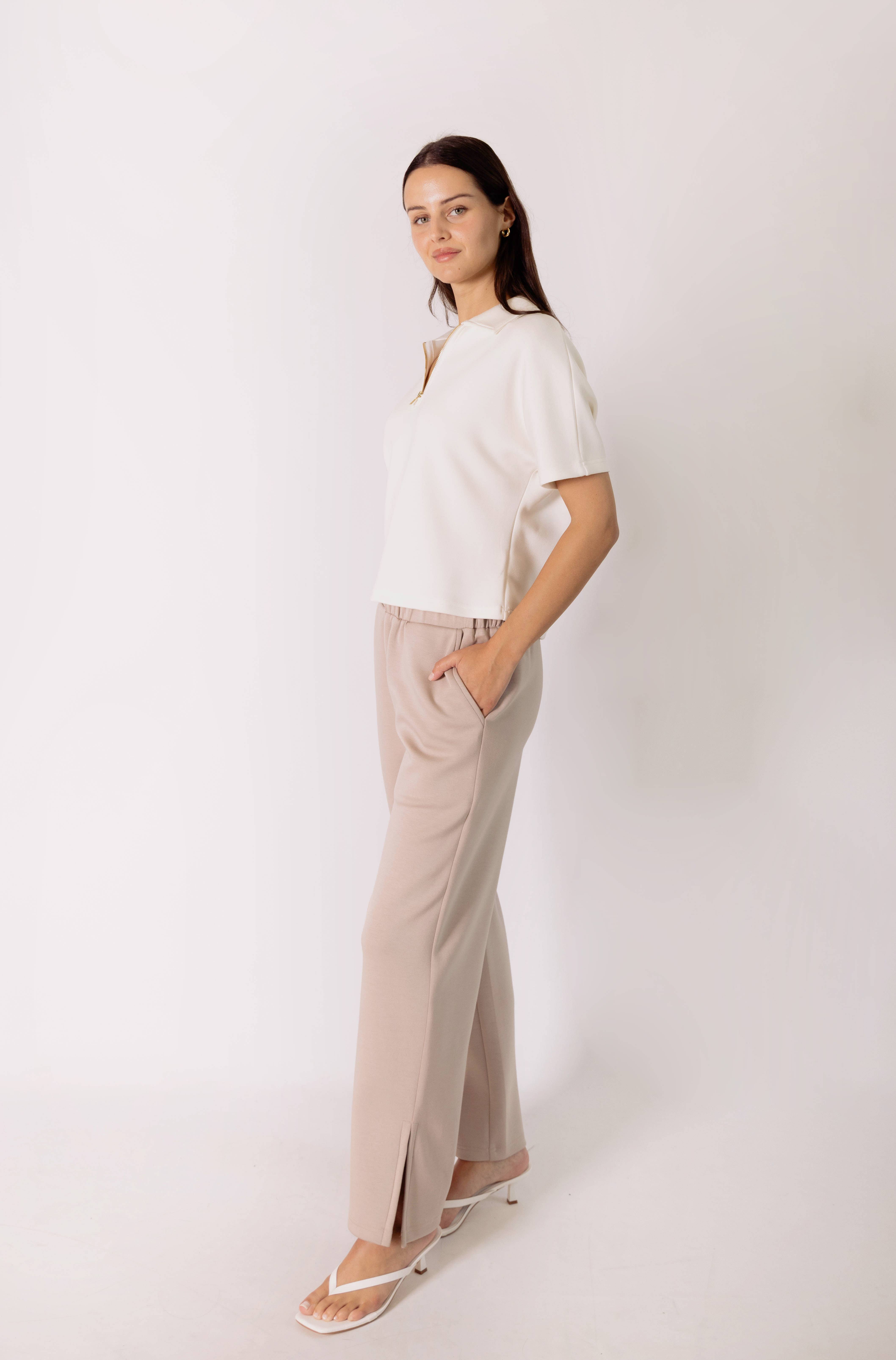 P. CILL - Wholesale Knit Top - Women's - P. CILL Butter Modal Short Sleeve Quarter Zip Top22