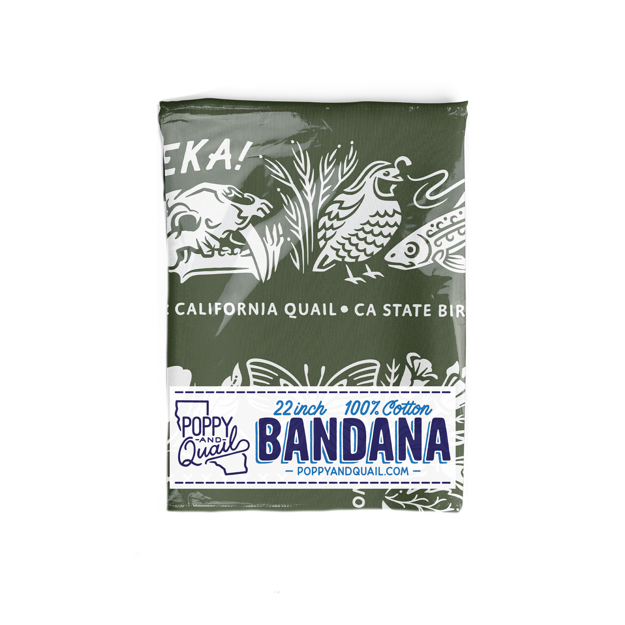 Poppy & Quail - Wholesale Bandana - Unisex - CA State Symbols Bandana3