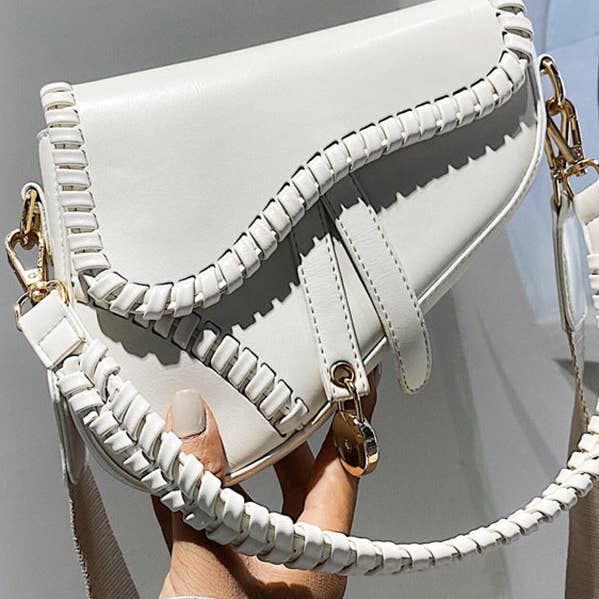 ShieldChic – Engroshandel Skuldertaske – til kvinder – Urban Split-Joint ensfarvet PU skuldertaske Sadeltaske0