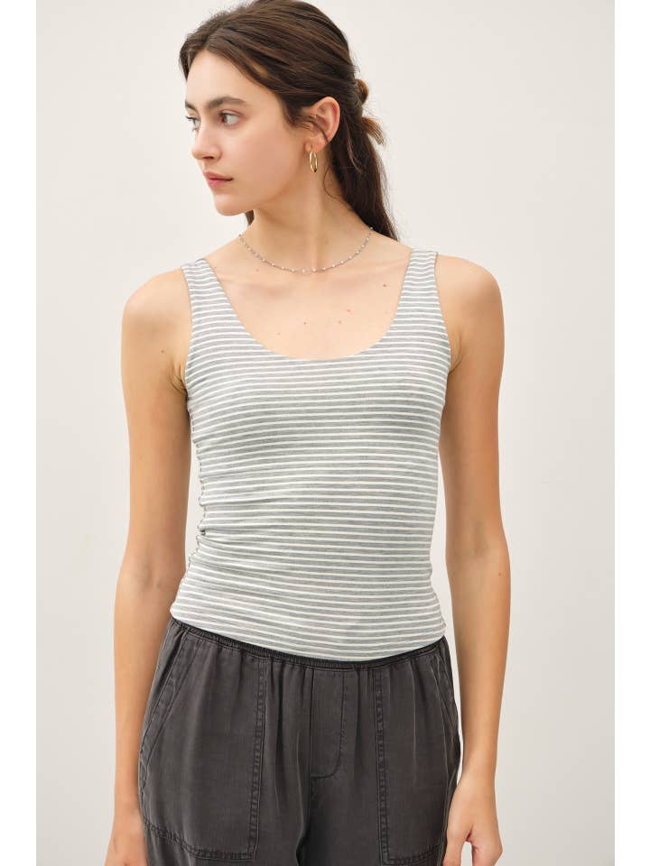Be Cool - Wholesale Tank Top - Women's - ULTRA SOFT DOUBLE LINED STRIPED TANK