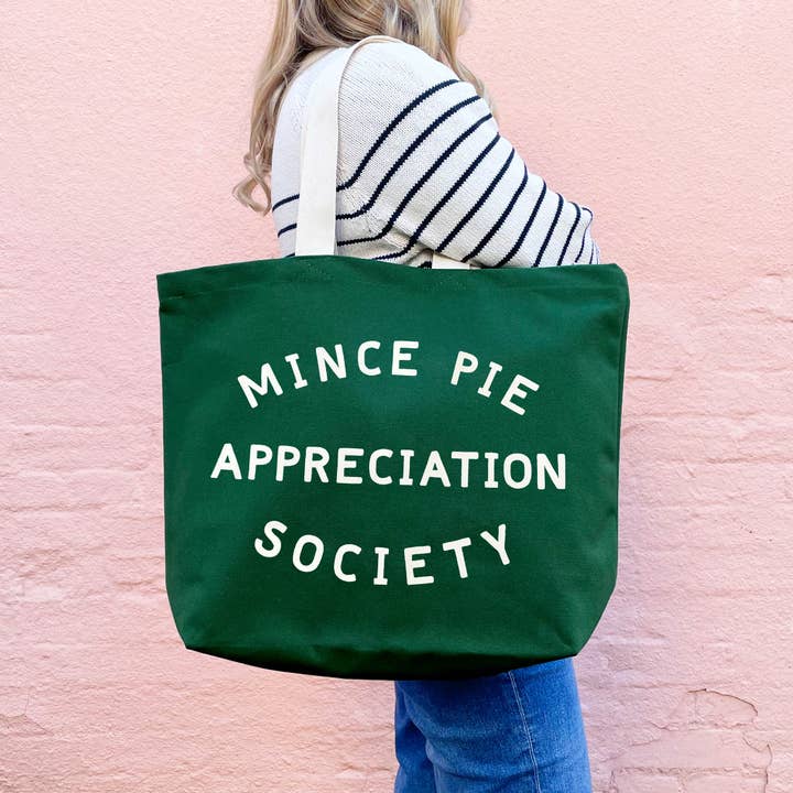Alphabet Bags - Wholesale Tote Bag - Unisex - Mince Pie Appreciation Society - Forest Green Tote Bag