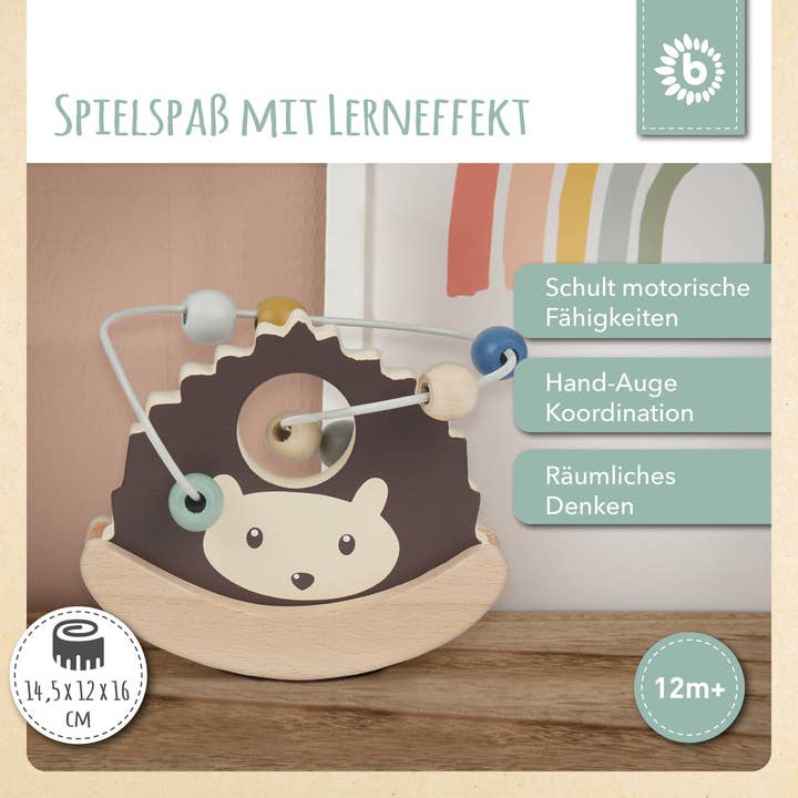 Bieco Spielwaren - Wholesale Wood Toy - Kids - Motor skills loop with seesaw hedgehog4