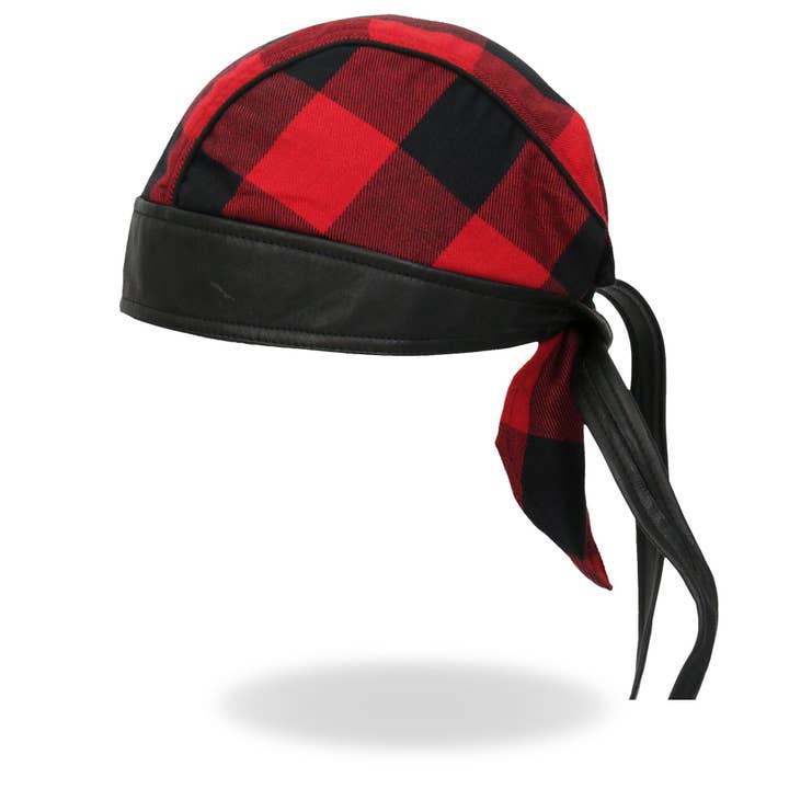 MULTI Hot Leathers Black/Red Buffalo Plaid Lightweight Headwrap HWH1108 for wholesale on Faire5