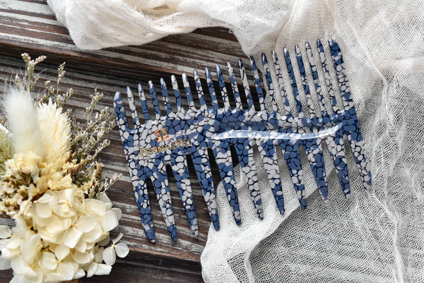 Fenna&Fei - Vente Peigne/brosse à cheveux - Collection de peignes Duo | Peigne double face en acétate3