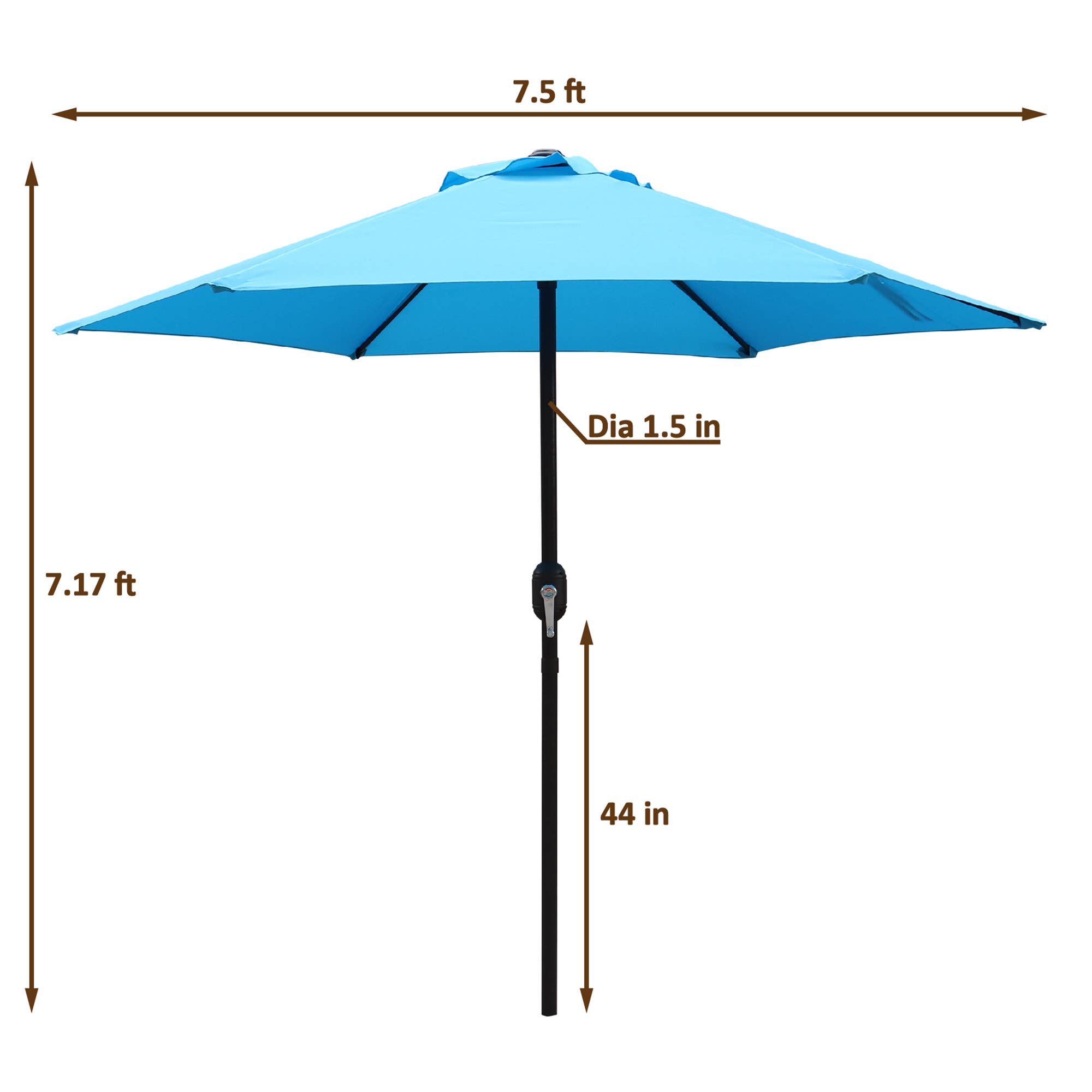 Abble - Vente Parasol d'extérieur - Parasol de terrasse de 2,3 m avec manivelle6
