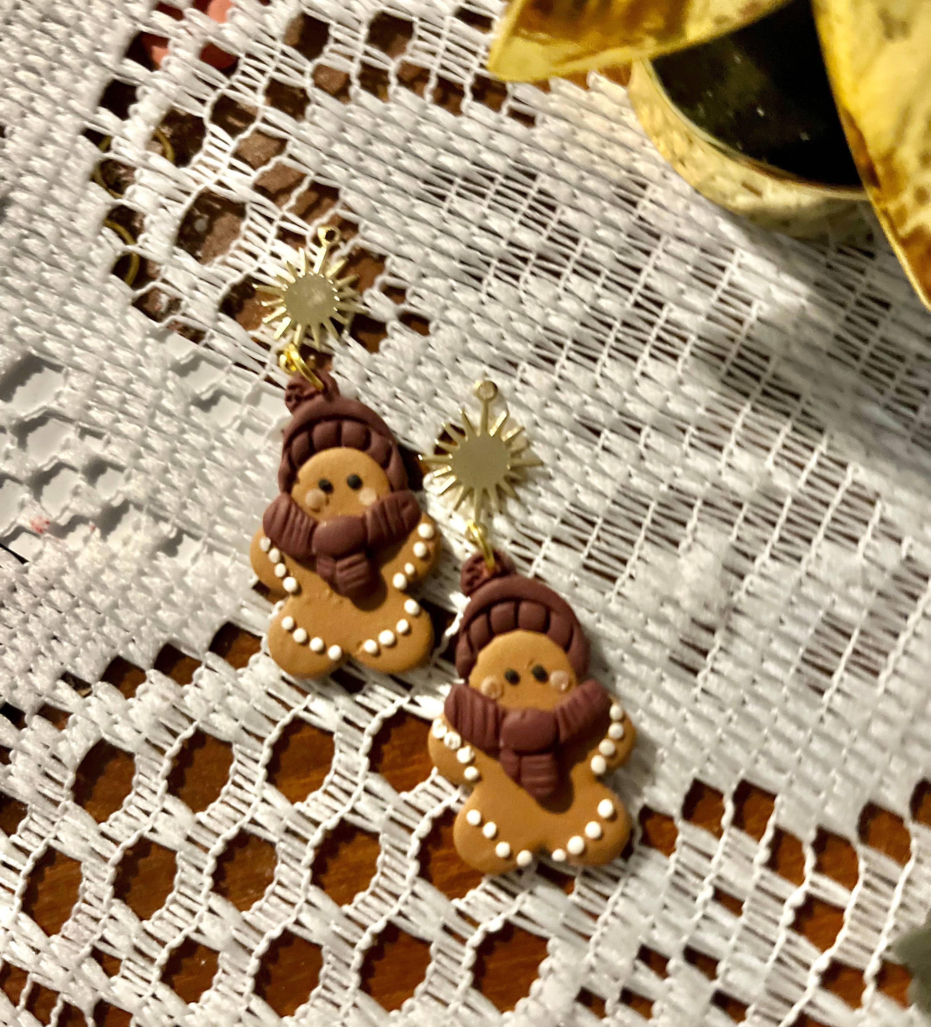 Terra Made - Vente Boucles d'oreilles pendantes - Boucles d'oreilles pendantes en pain d'épice des années 900