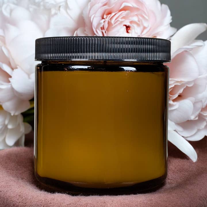 Petals and Suede No Label Luxury Coco Wax Candle Amber 12 oz for wholesale by The Forest Deep